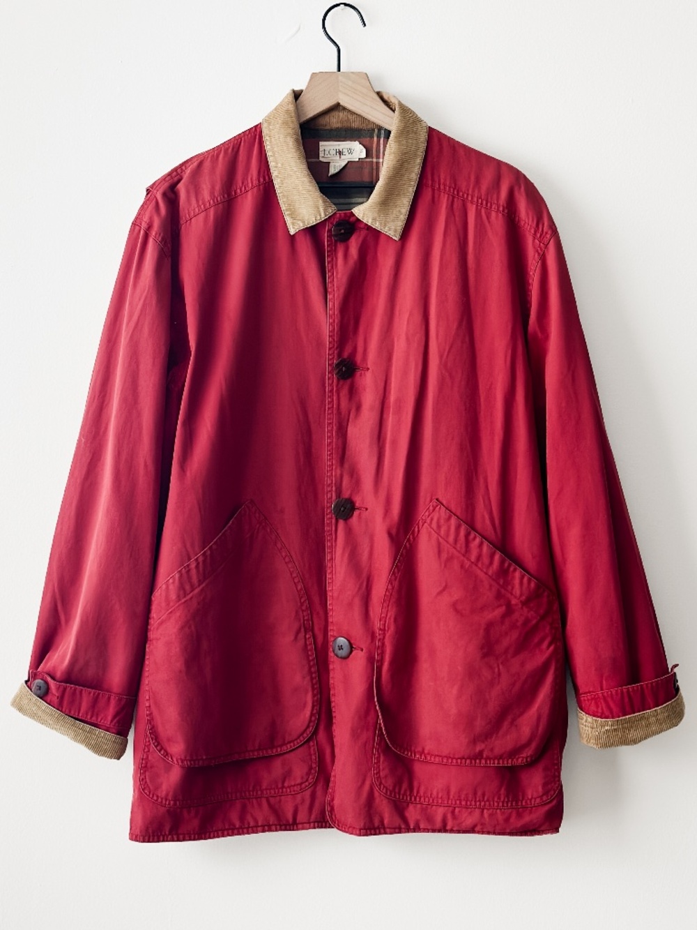 VINTAGE 80S J CREW CRIMSON BARN JACKET (M)